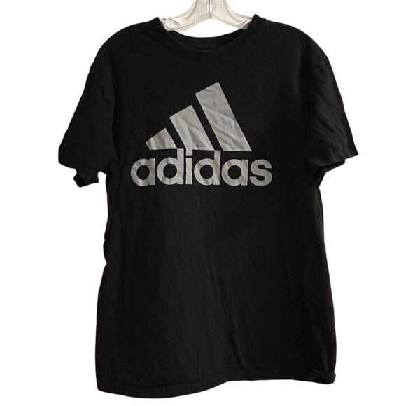 Adidas Men's Large Black Graphic Logo T-Shirt Short Sleeve Casual - Picture 1 of 8